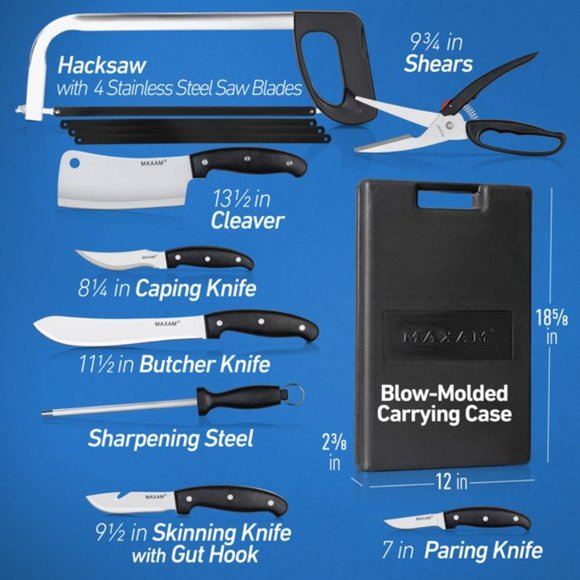 Butcher Set for Hunters - 13pc Game Processing - Gift For Hunters - Picture 6 of 6